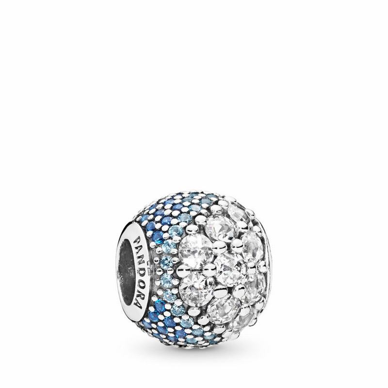 Pandora Blue Enchanted Pavé Charm - Sterling Silver/Blue/Mixed Stones/Cubic Zirconia - Canada | CQ16